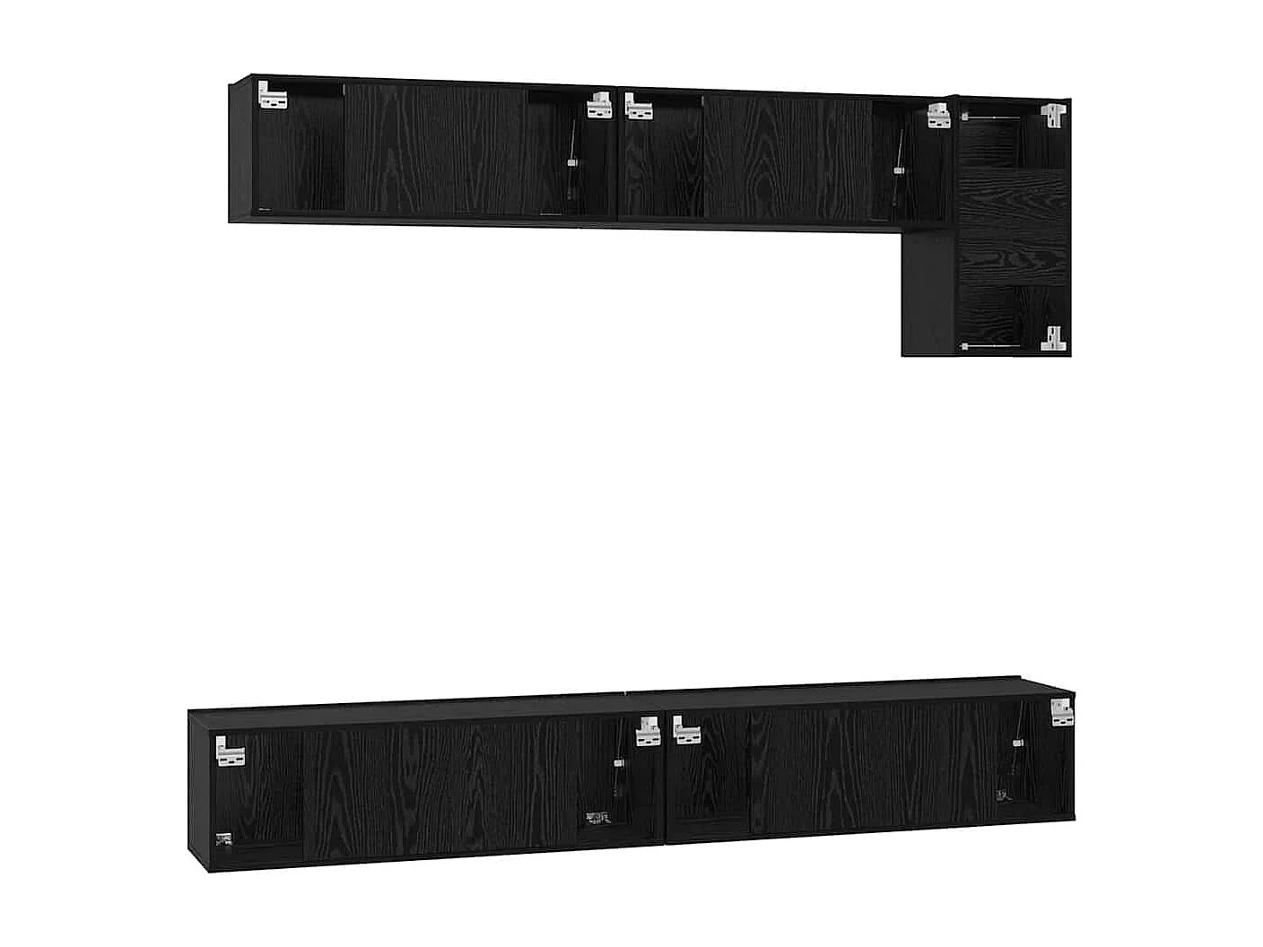 Ensemble meuble TV Montage mural 5 pcs Chêne noir