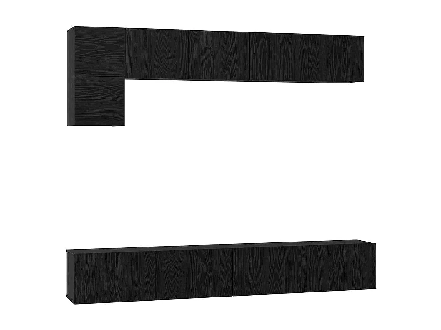 Ensemble meuble TV Montage mural 5 pcs Chêne noir