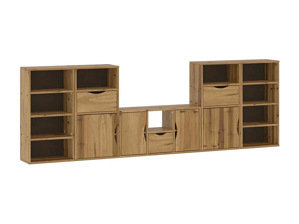 Meubles TV 5 pcs avec rangement ODDA bois de pin massif