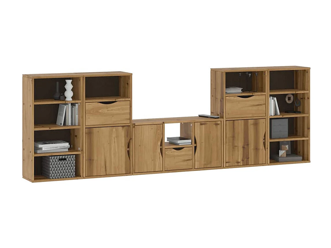 Meubles TV 5 pcs avec rangement ODDA bois de pin massif