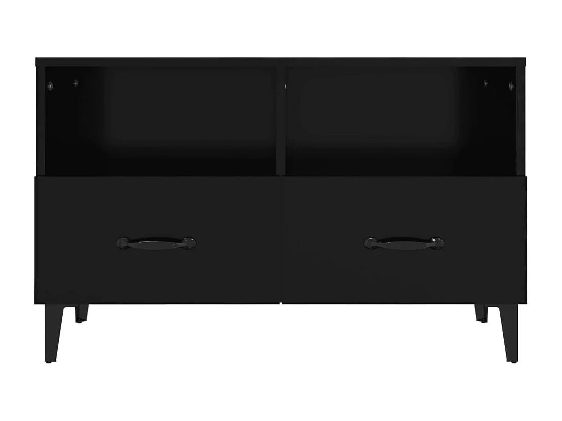 Meuble TV Noir 80x36x50 cm Bois d'ingénierie