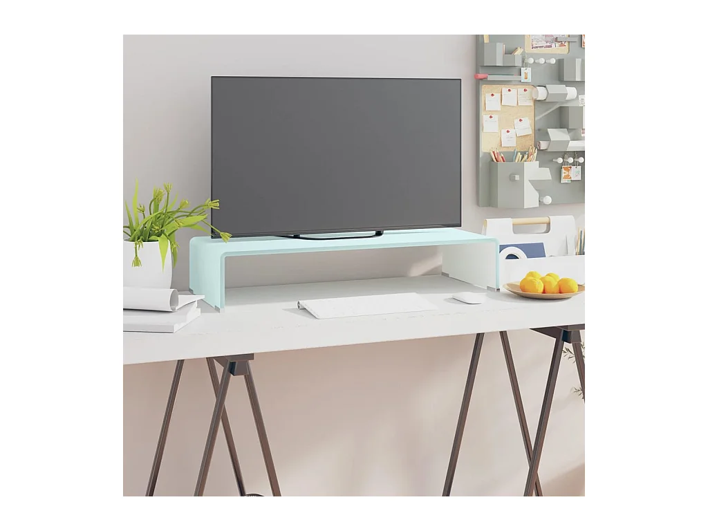 Meuble TV/Support pour moniteur 70x30x13 cm verre vert