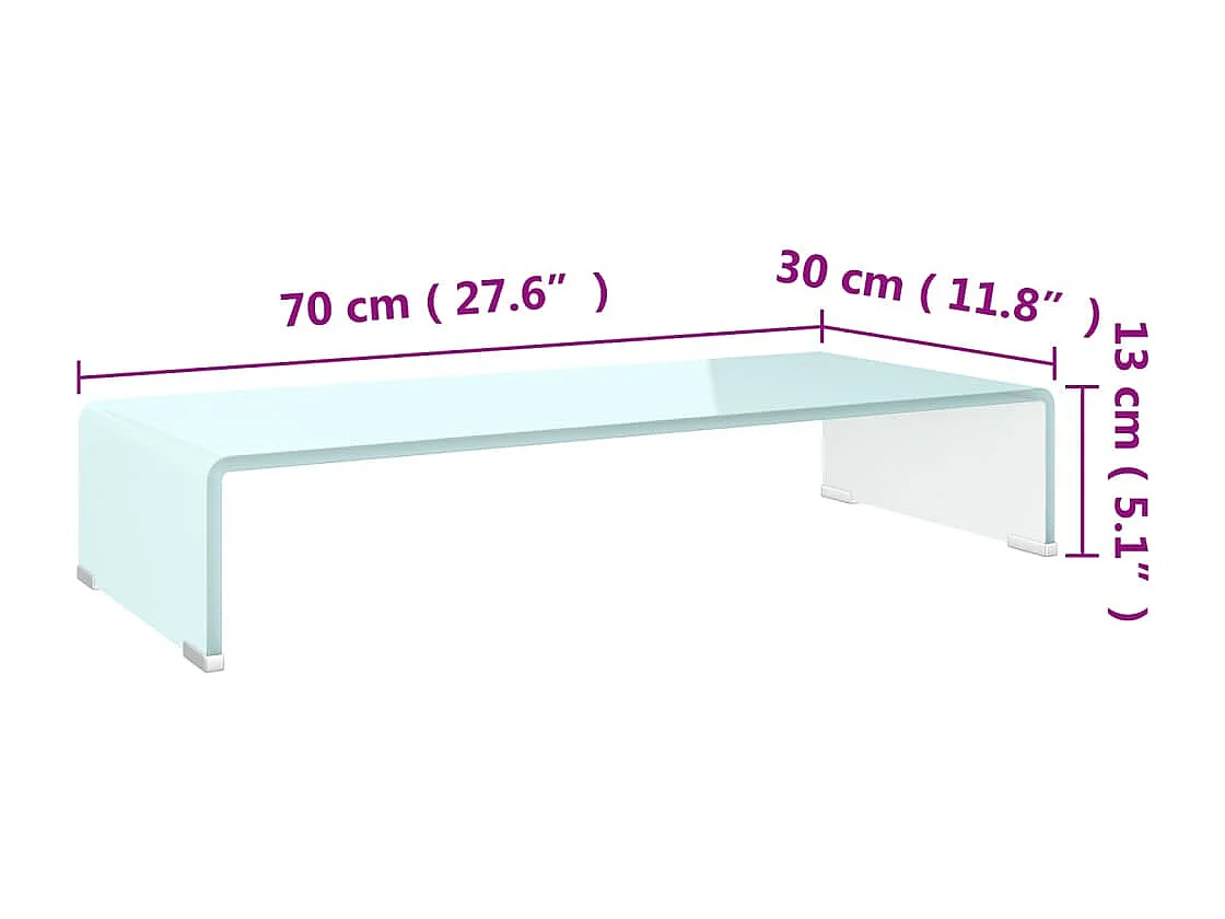 Meuble TV/Support pour moniteur 70x30x13 cm verre vert