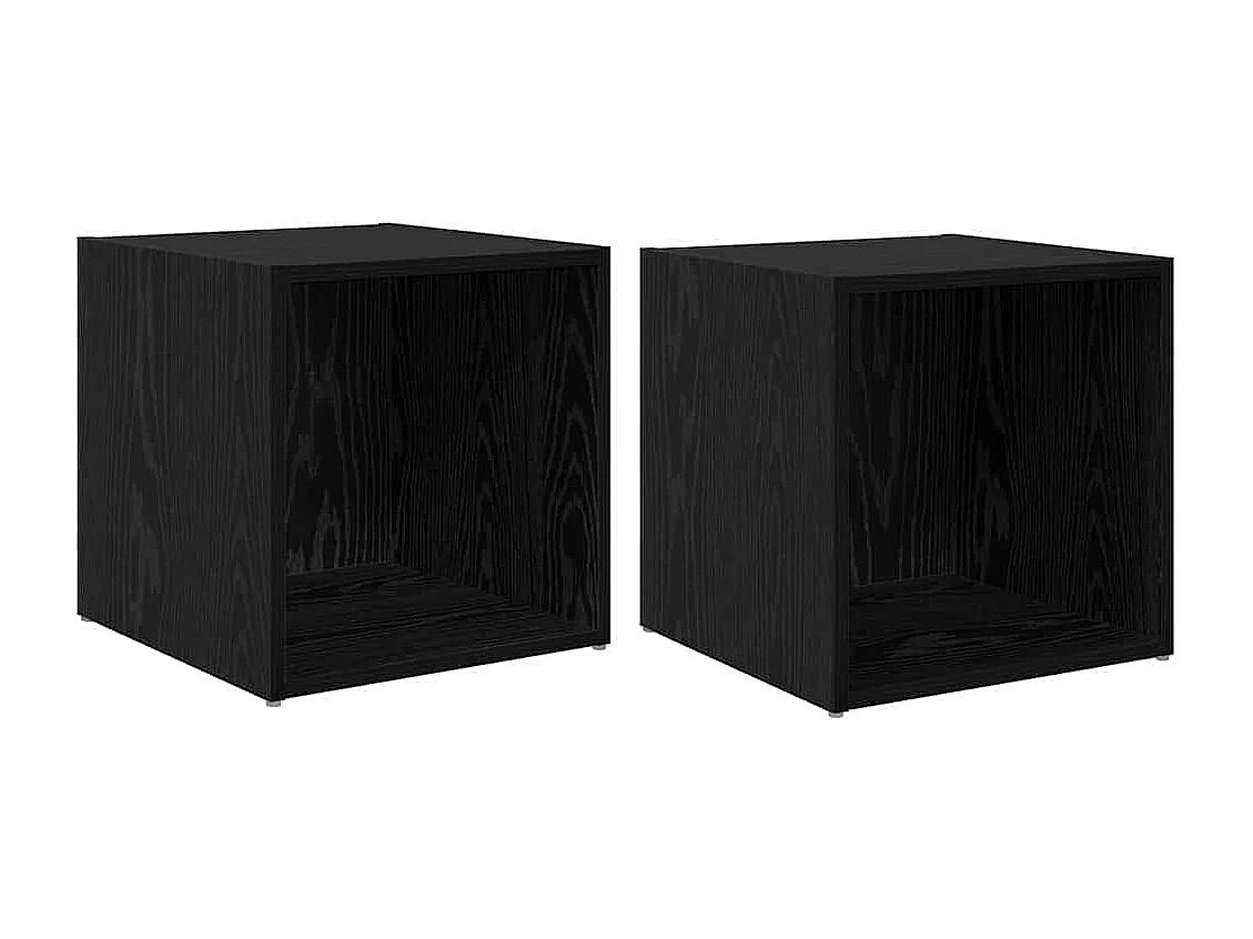 Meuble TV 2 pcs Noir 37 x 35 x 37 cm Bois d'ingénierie