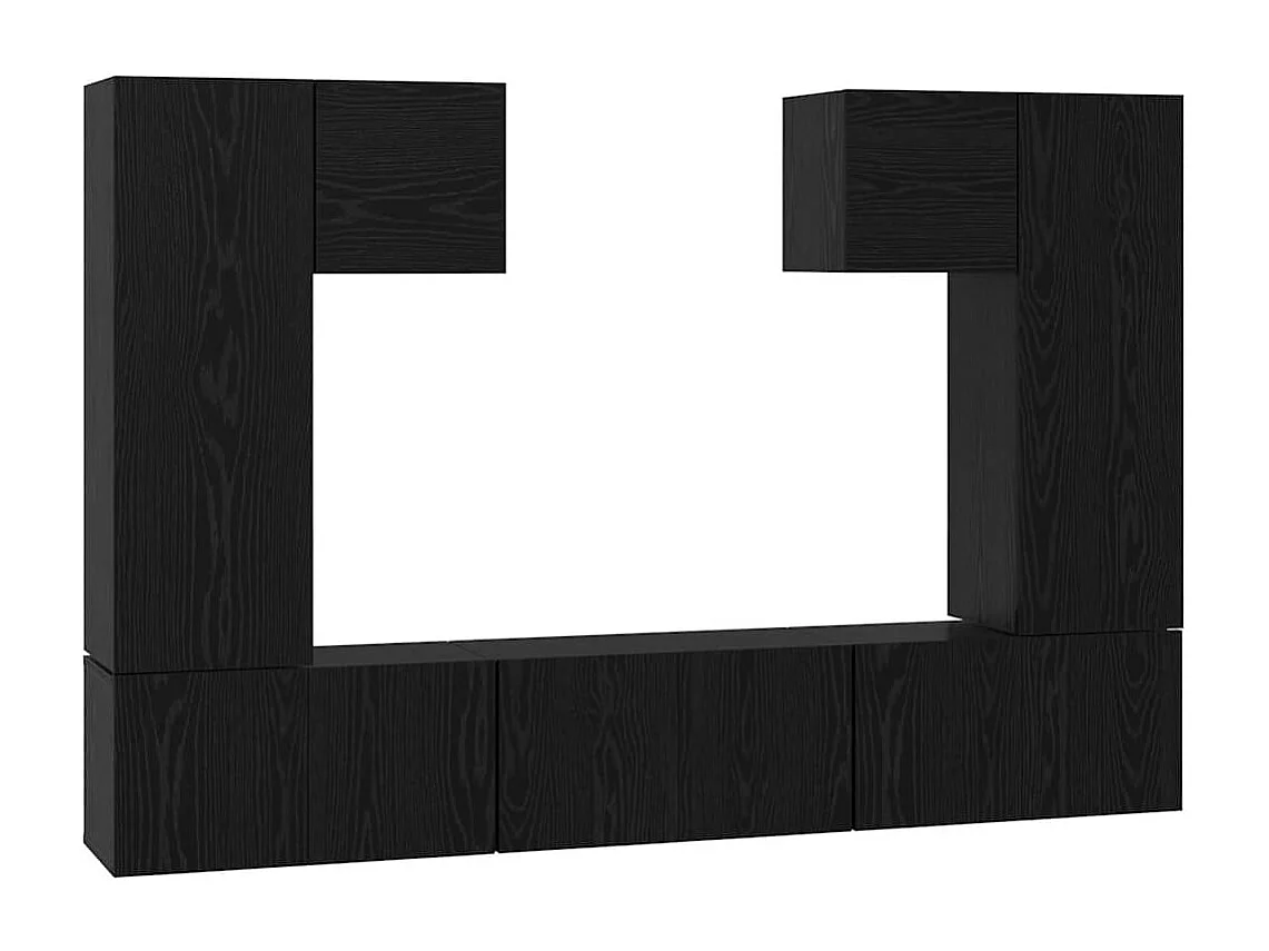 Ensemble meuble TV 7 pcs Chêne noir 180 x 30 x 120 cm