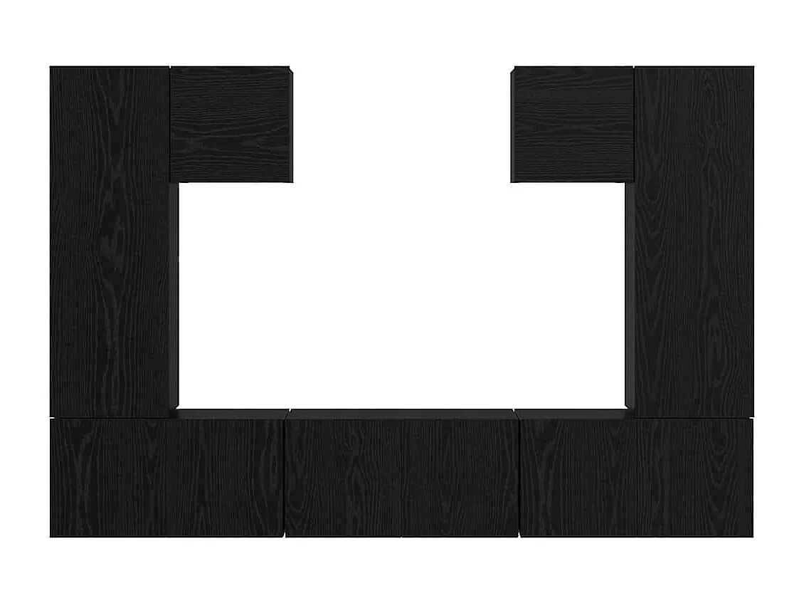 Ensemble meuble TV 7 pcs Chêne noir 180 x 30 x 120 cm