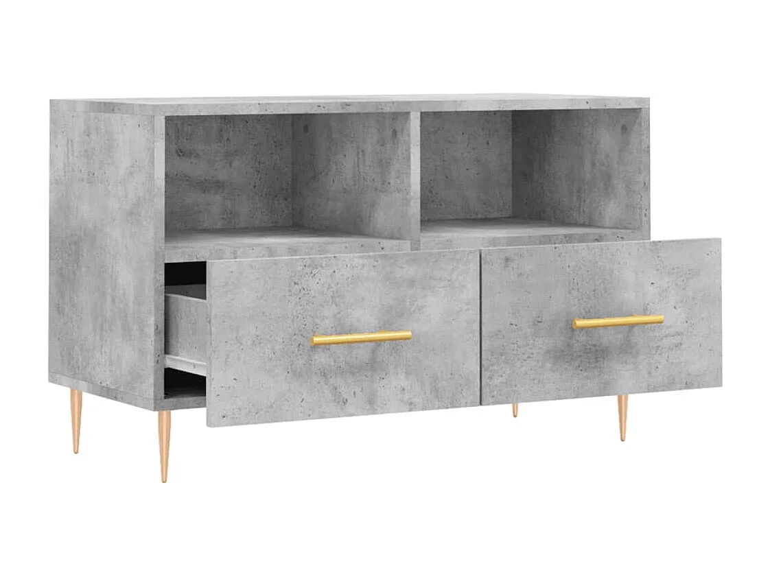 Meuble TV Gris béton 80x36x50 cm Bois d'ingénierie