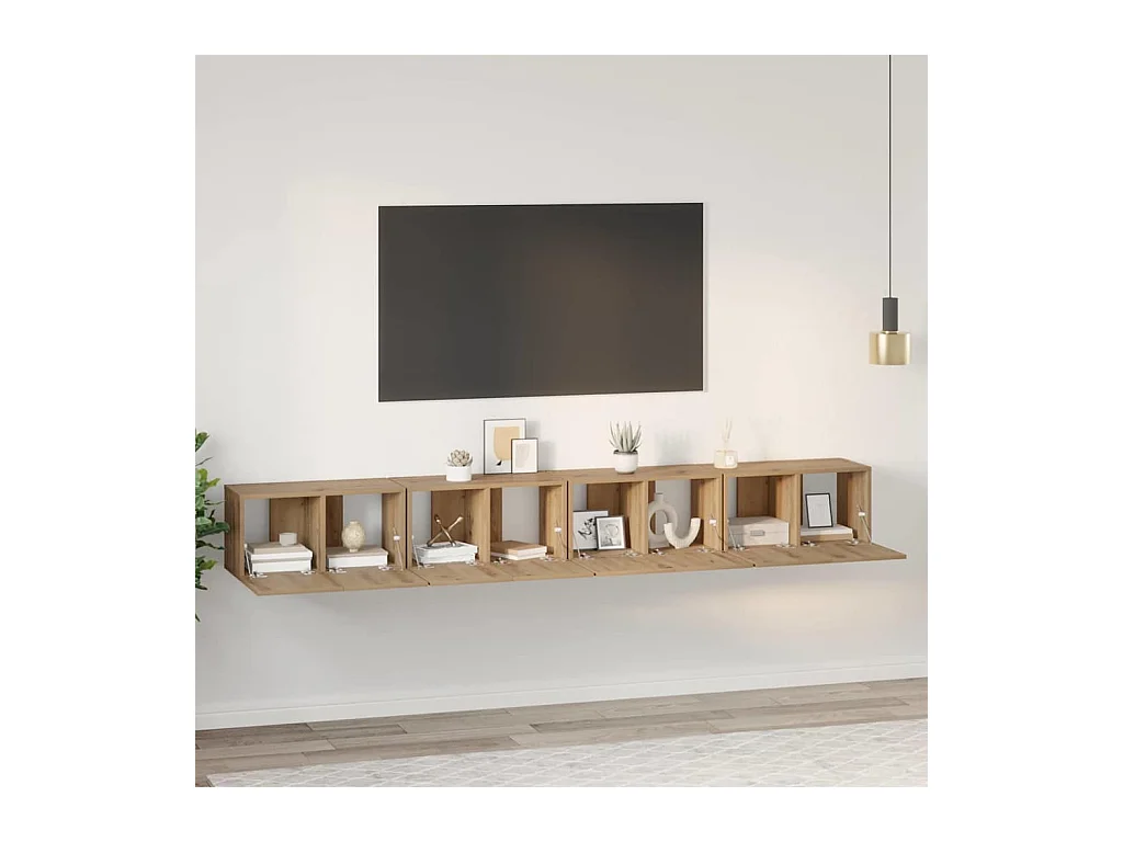 Ensemble meuble TV 4 pcs chêne artisanal 60 x 30 x 30 cm