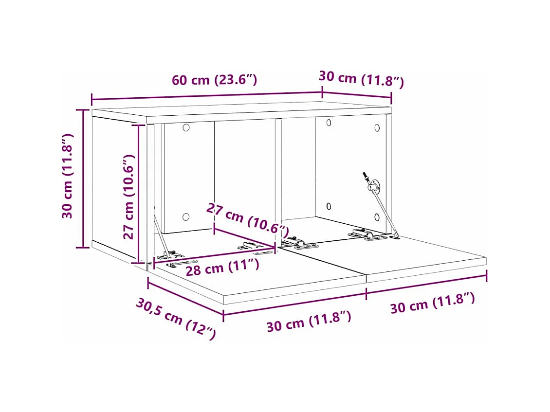 Ensemble meuble TV 4 pcs chêne artisanal 60 x 30 x 30 cm