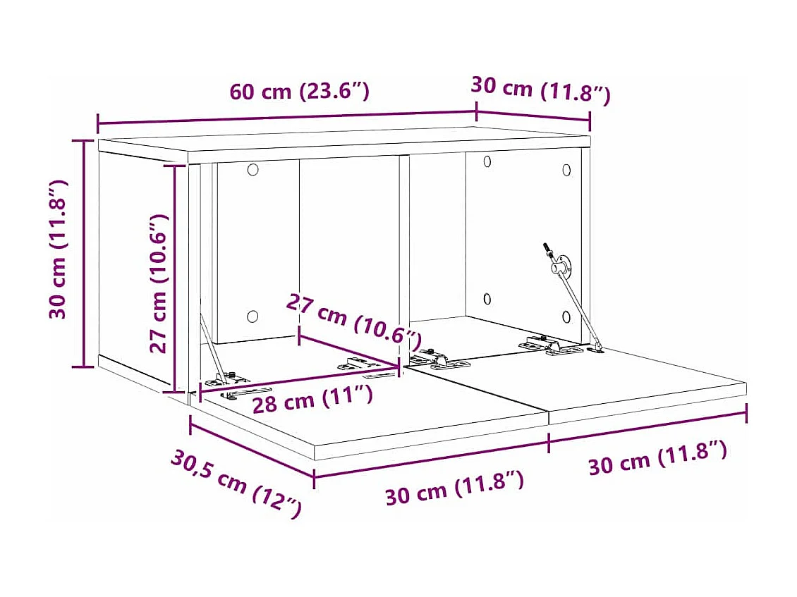 Ensemble meuble TV 4 pcs chêne artisanal 60 x 30 x 30 cm
