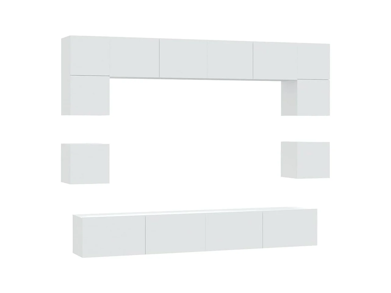 Ensemble de meubles TV 8 pcs Blanc Bois d'ingénierie