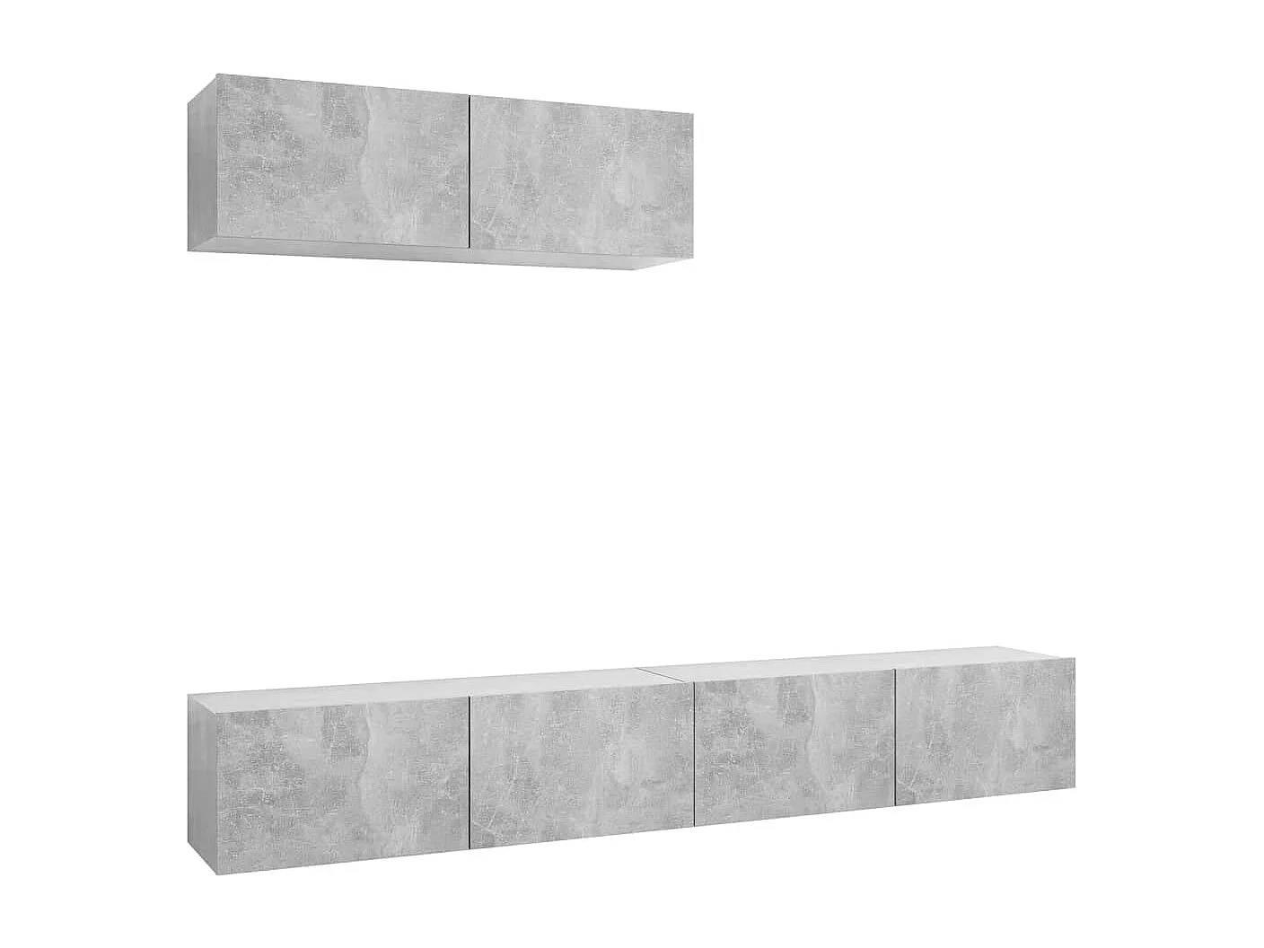 Mobile TV 3 pezzi Grigio cemento Legno ingegnerizzato