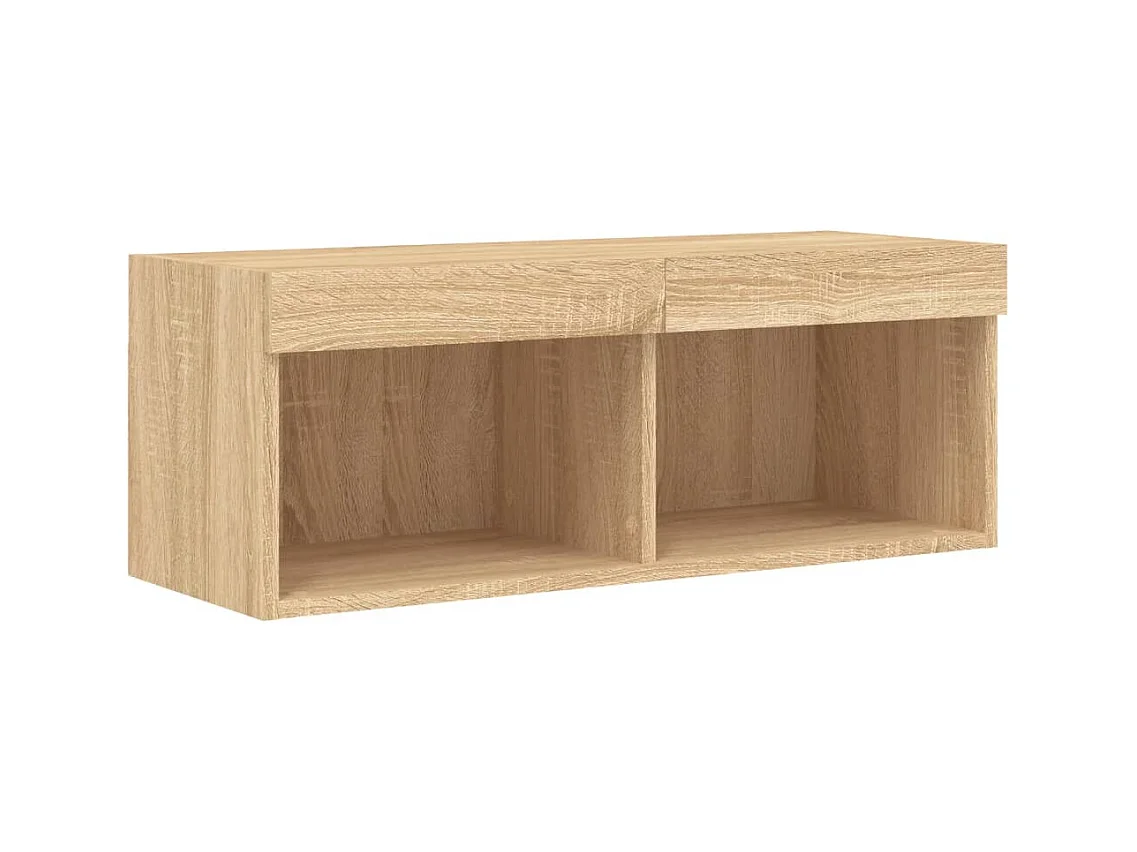 Unités murales TV avec LED 4 pcs chêne sonoma bois d'ingénierie