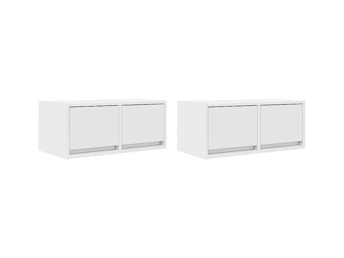Meubles TV 2 pcs blanc 60x31x25,5 cm bois d'ingénierie