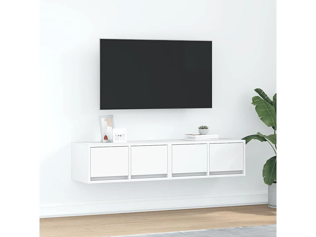 Mobile TV 2 pezzi bianco 60x31x25,5 cm in legno ingegnerizzato