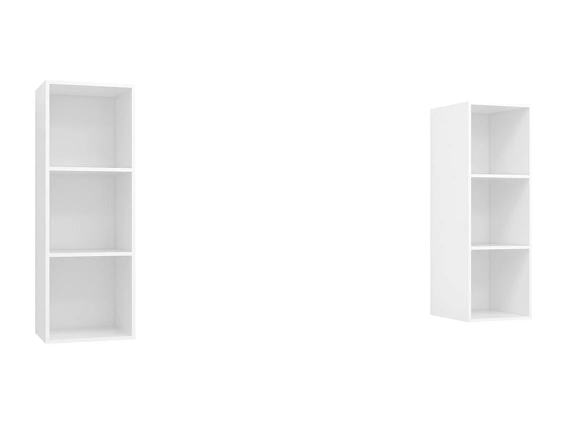 Meubles TV muraux 2 pcs Blanc Bois d'ingénierie