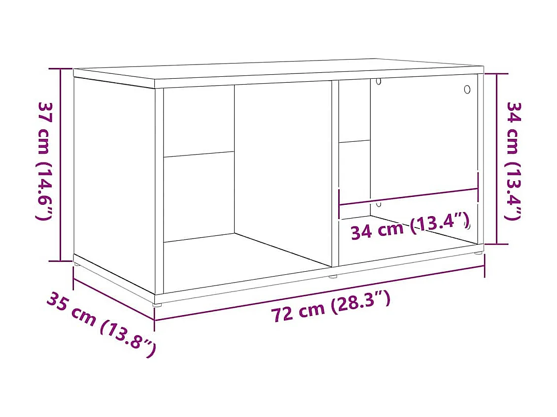 Meuble TV 3 pcs Marron 107 x 35 x 37 cm Bois d'ingénierie