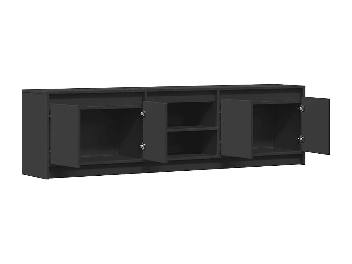 Meuble TV avec LED noir 180x34x50 cm bois d'ingénierie