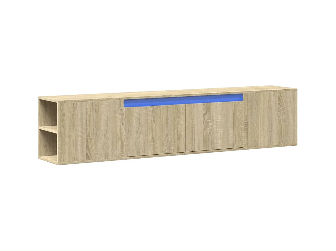 Wandmeubel met LED Sonoma eiken 180x31x39,5 cm
