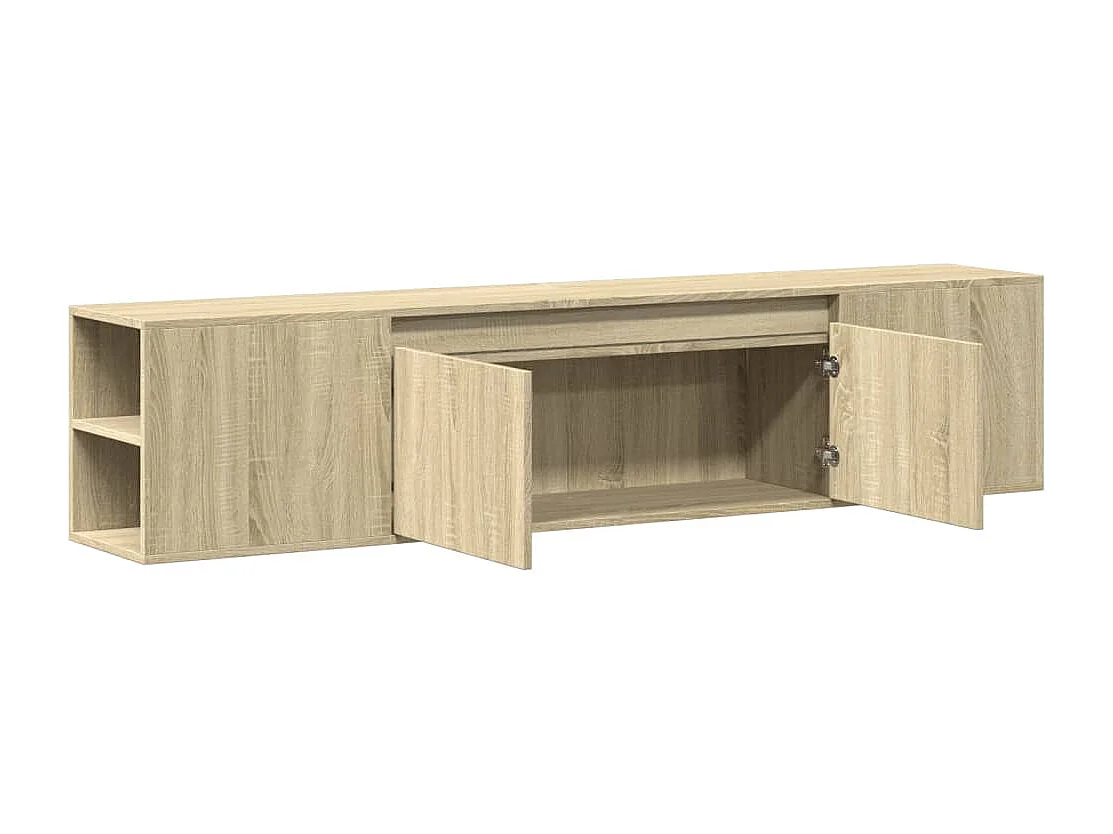 Wandmeubel met LED Sonoma eiken 180x31x39,5 cm