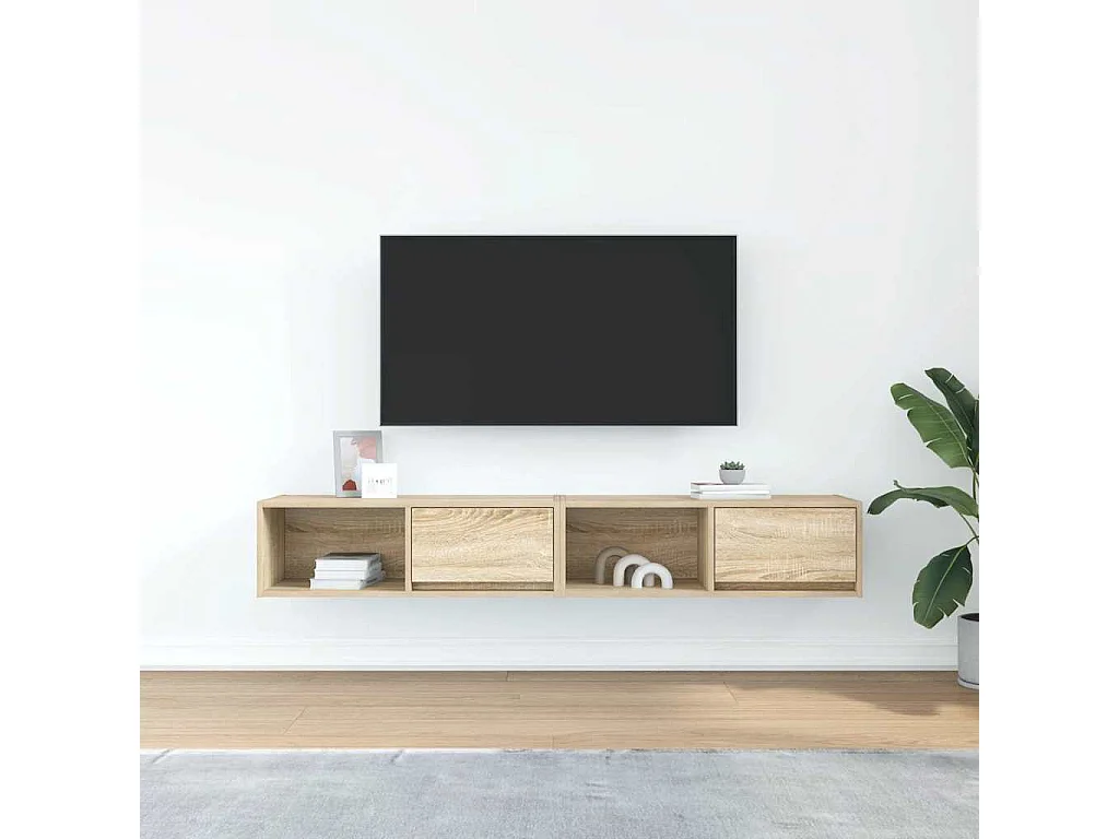Meubles TV 2 pcs chêne sonoma 80x31x25,5 cm bois d'ingénierie