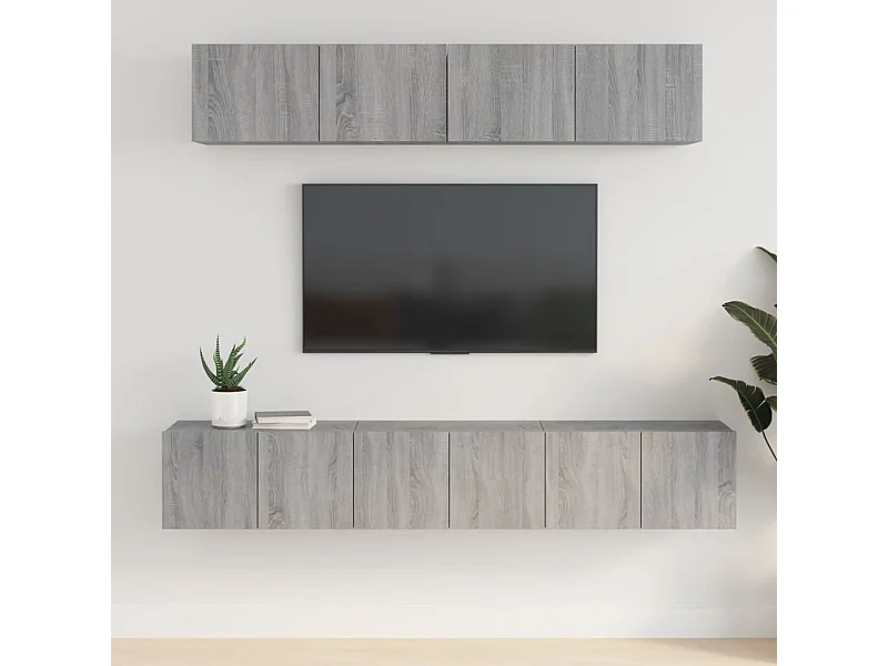 Ensemble de meubles TV 5 pcs Sonoma gris Bois d'ingénierie