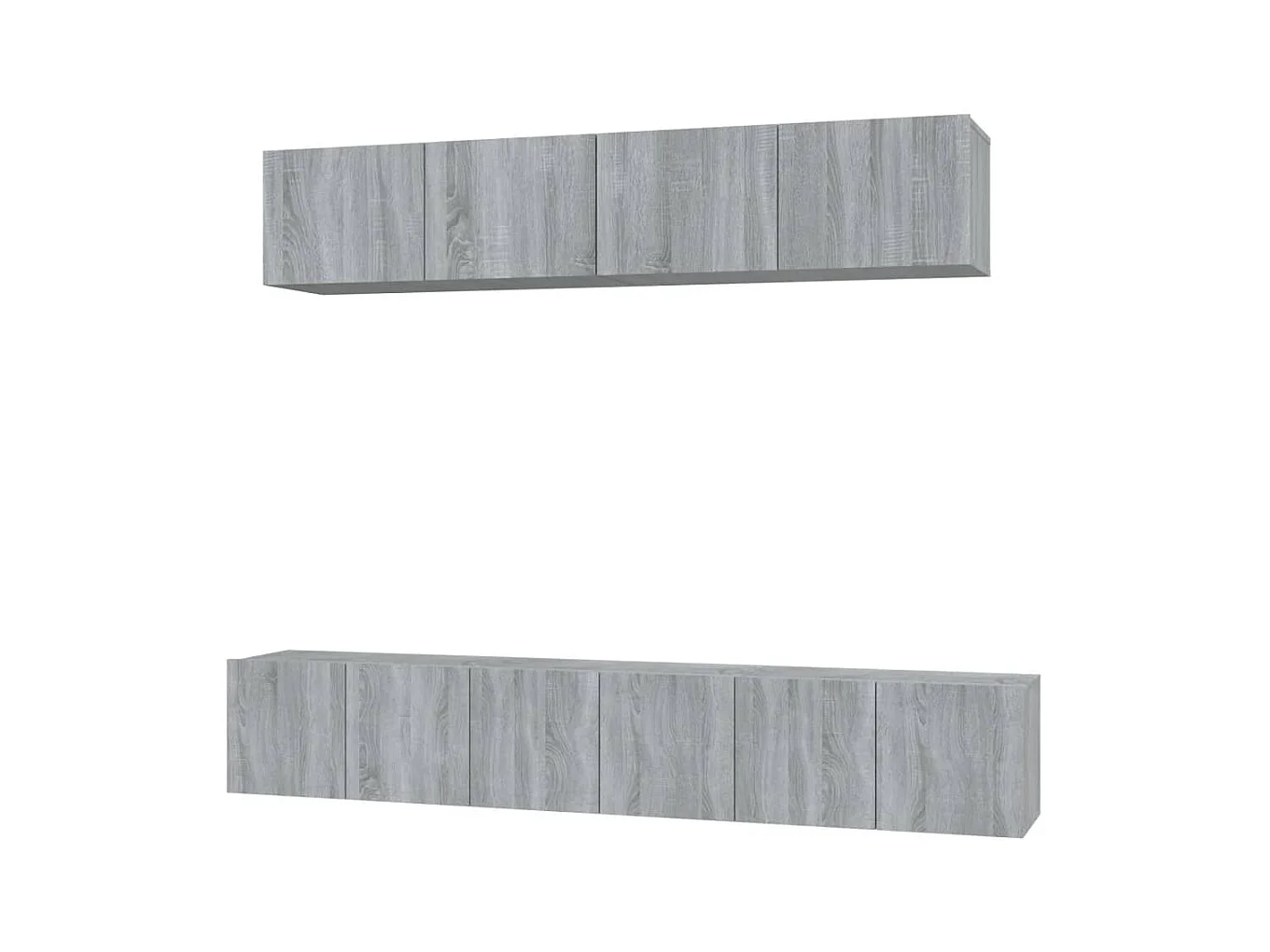 Sonoma Gray 5-delige tv-meubelset van bewerkt hout