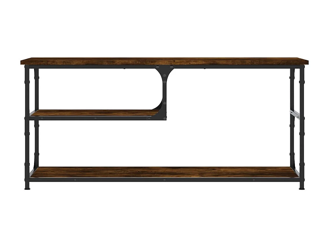 Meuble TV chêne fumé 103x38x46,5 cm bois d'ingénierie et acier