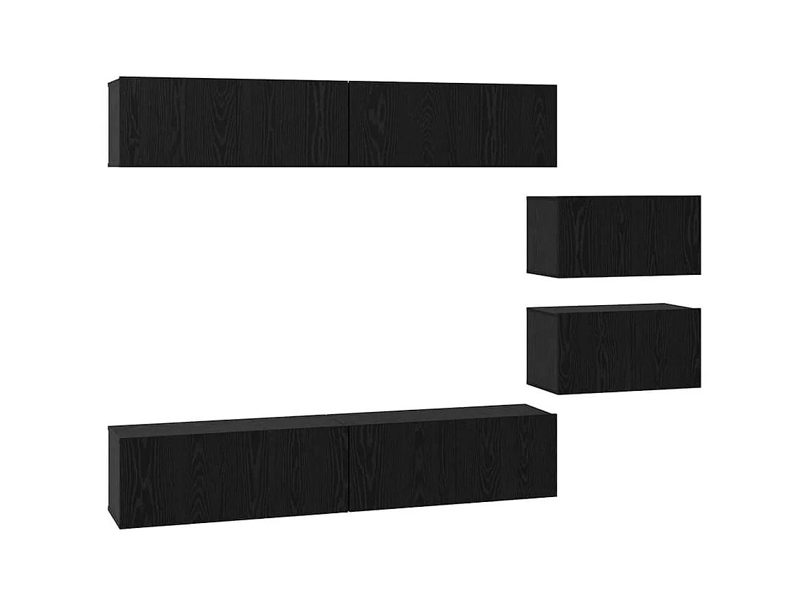 Ensemble meuble TV 6 pcs Chêne noir 80 x 30 x 30.5 cm Petite