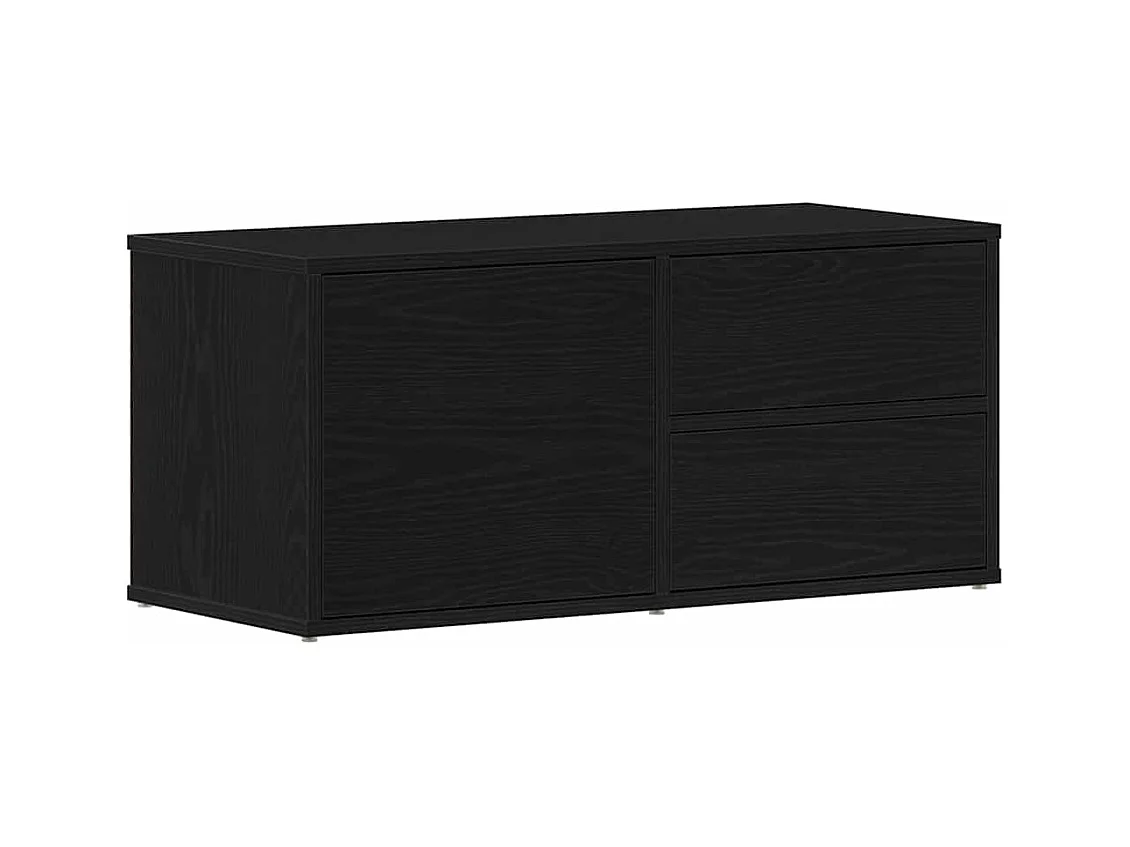 Meuble TV avec tiroir Noir 80 x 34 x 35.5 cm Bois d'ingénierie