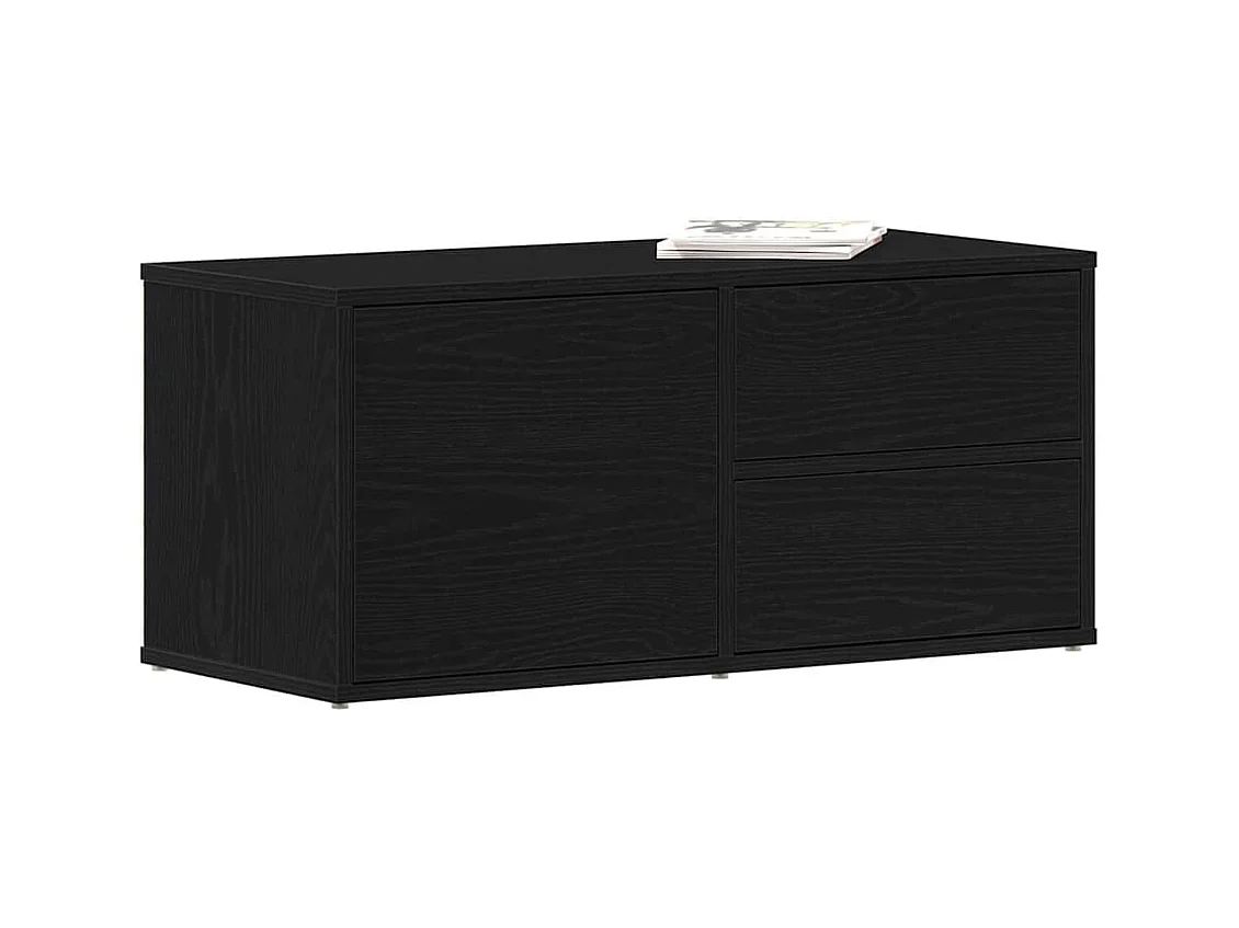 Meuble TV avec tiroir Noir 80 x 34 x 35.5 cm Bois d'ingénierie