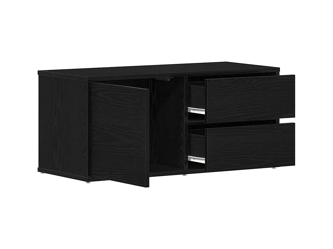 Meuble TV avec tiroir Noir 80 x 34 x 35.5 cm Bois d'ingénierie