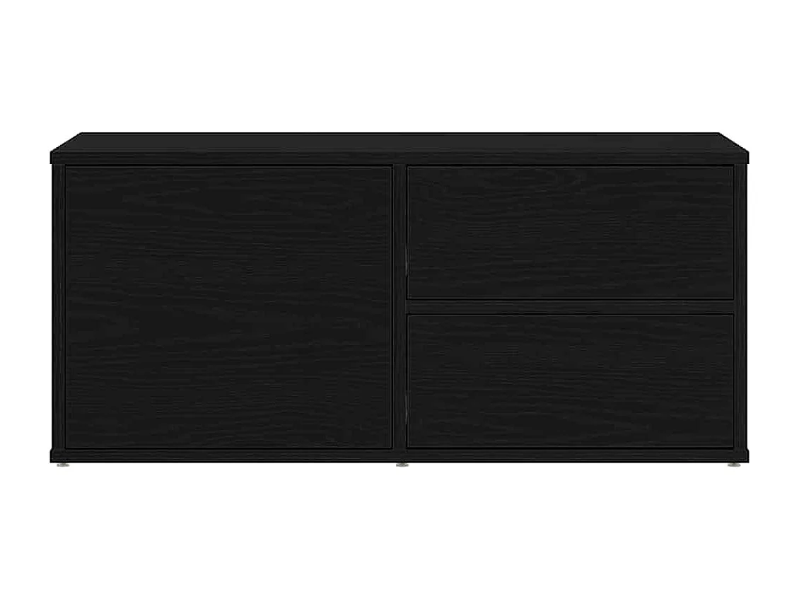 Meuble TV avec tiroir Noir 80 x 34 x 35.5 cm Bois d'ingénierie