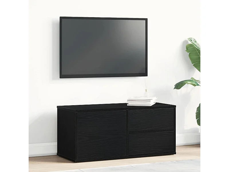 Mobile TV con cassetto Nero 80 x 34 x 35,5 cm Legno ingegnerizzato