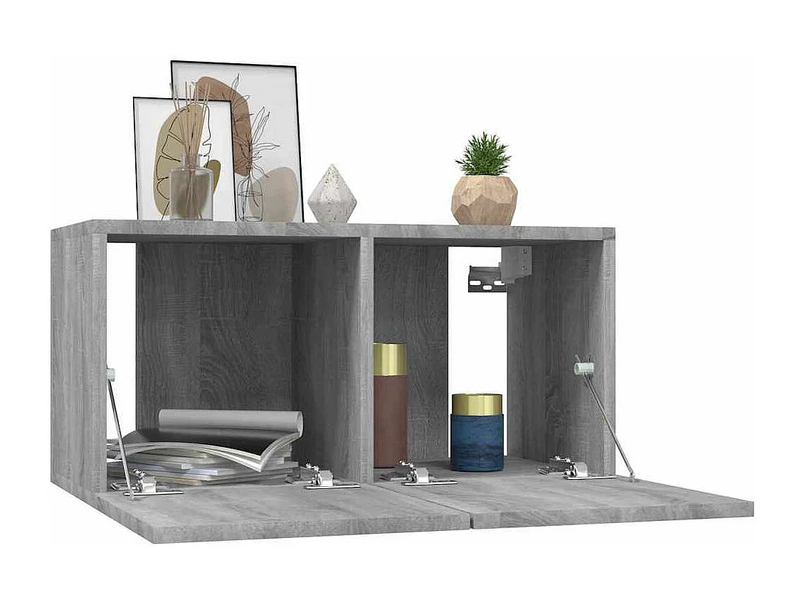 Meuble TV 3 pcs Gris 60 x 30 x 30 cm Bois d'ingénierie