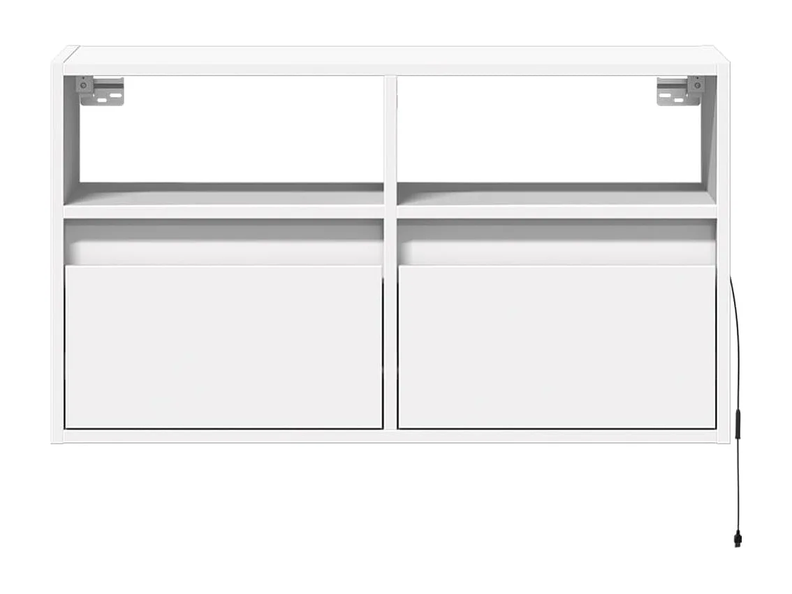 Wandmeubel met ledverlichting, wit, 80x31x45 cm