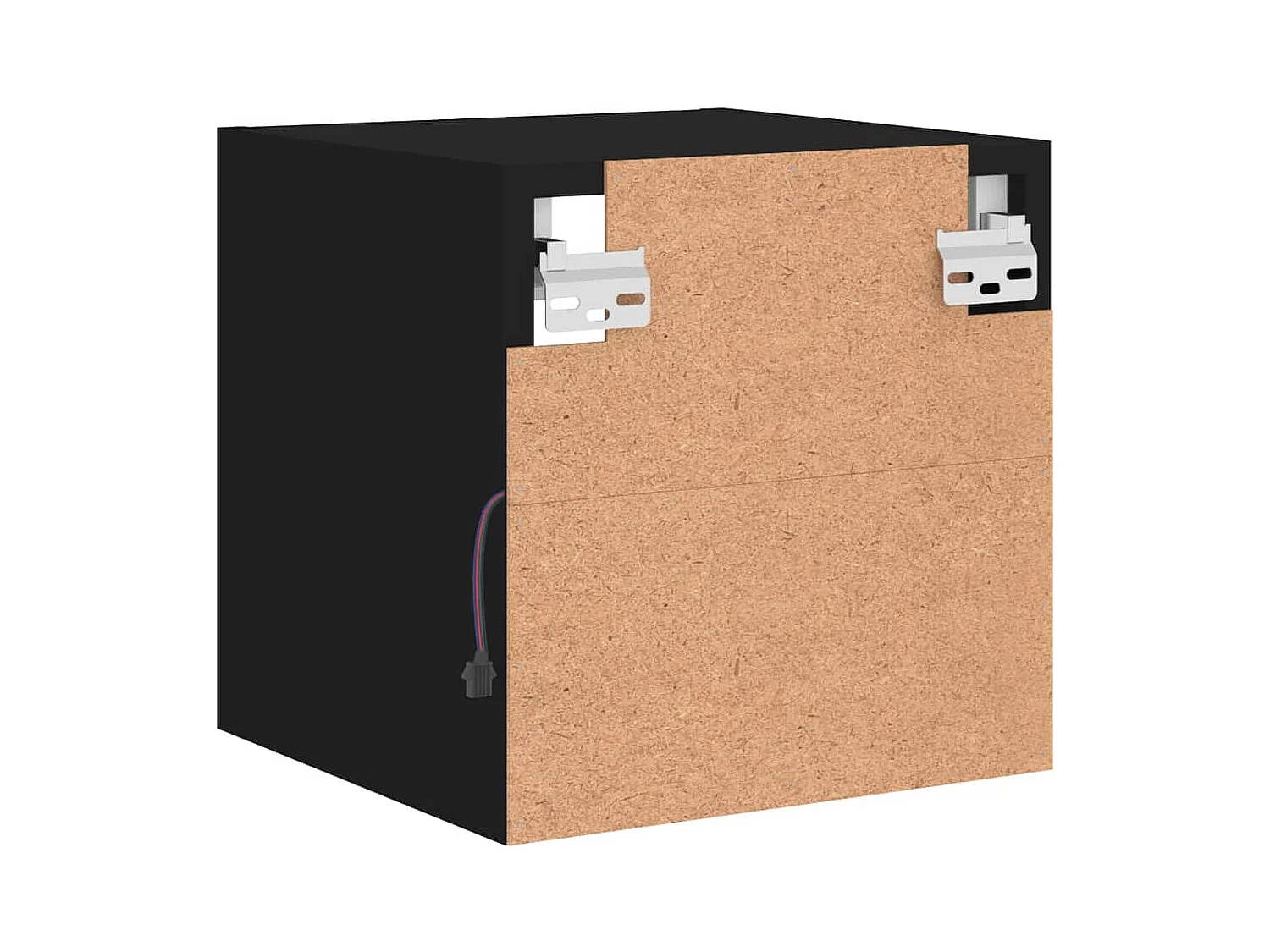 Mobile porta TV a parete con luci LED nero 30x28,5x30 cm