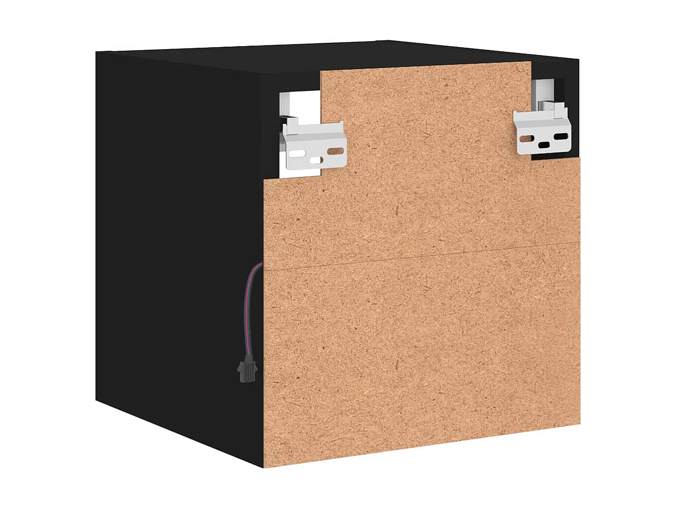Mueble de TV de pared con luces LED negro 30x28,5x30 cm