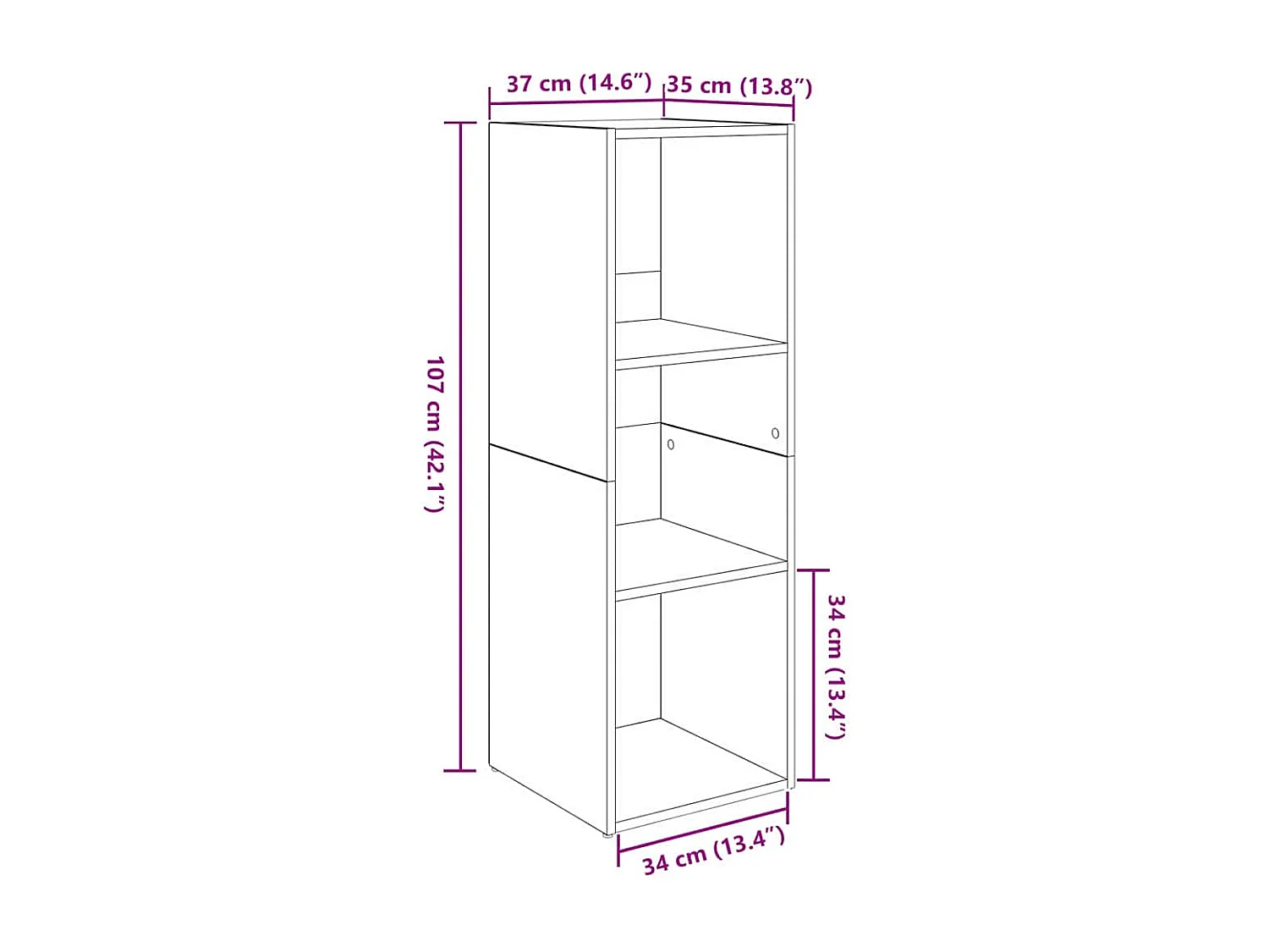 Meuble TV 4 pcs chêne artisanal 37 x 35 x 107.5 cm
