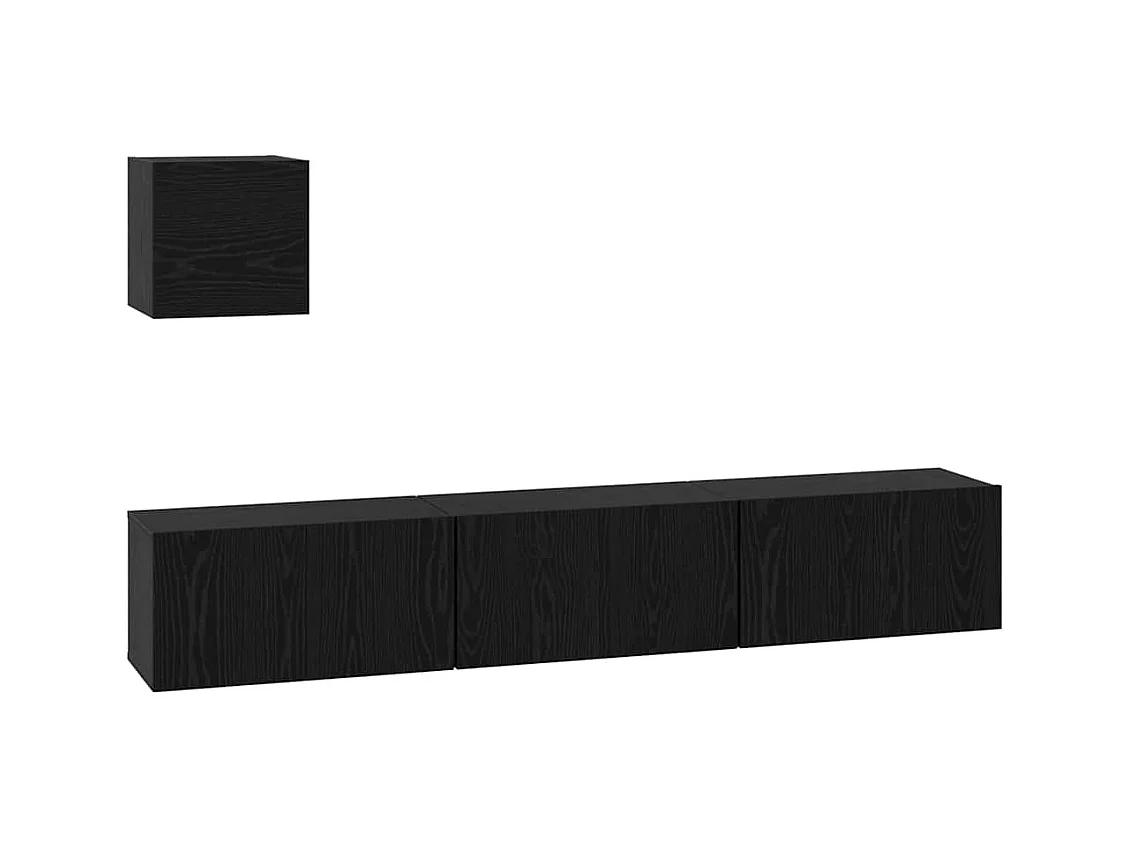 Ensemble meuble TV 4 pcs Chêne noir 60 x 30 x 30 cm