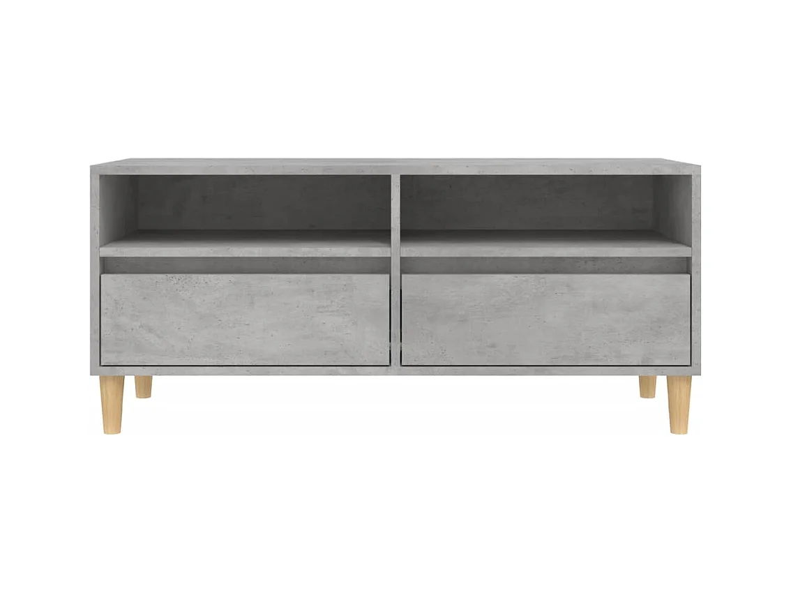 Meuble TV gris béton 100x34,5x44,5 cm bois d'ingénierie