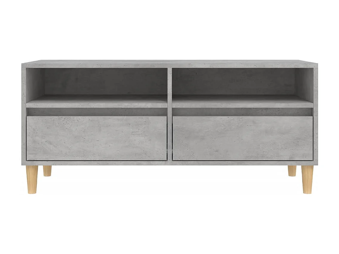 Meuble TV gris béton 100x34,5x44,5 cm bois d'ingénierie