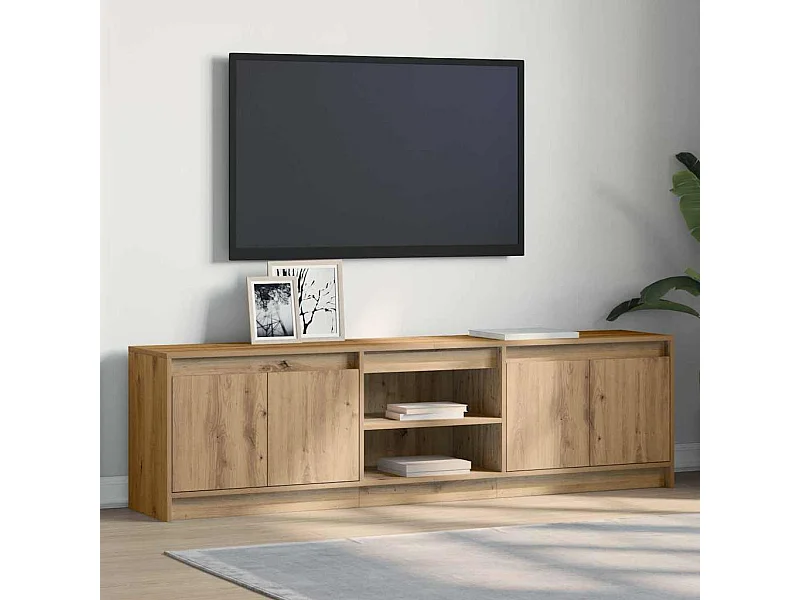 Bruine tv-kast 182 x 34 x 50 cm bewerkt hout