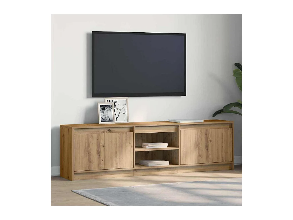 Bruine tv-kast 182 x 34 x 50 cm bewerkt hout