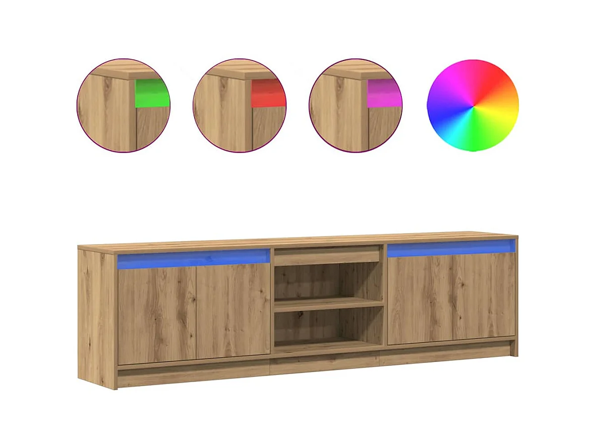 Bruine tv-kast 182 x 34 x 50 cm bewerkt hout