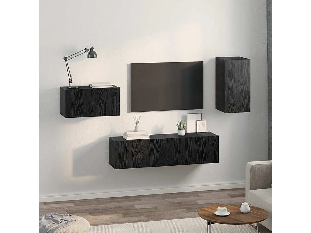 Ensemble meuble TV 4 pcs Chêne noir 30.5 x 30 x 60 cm