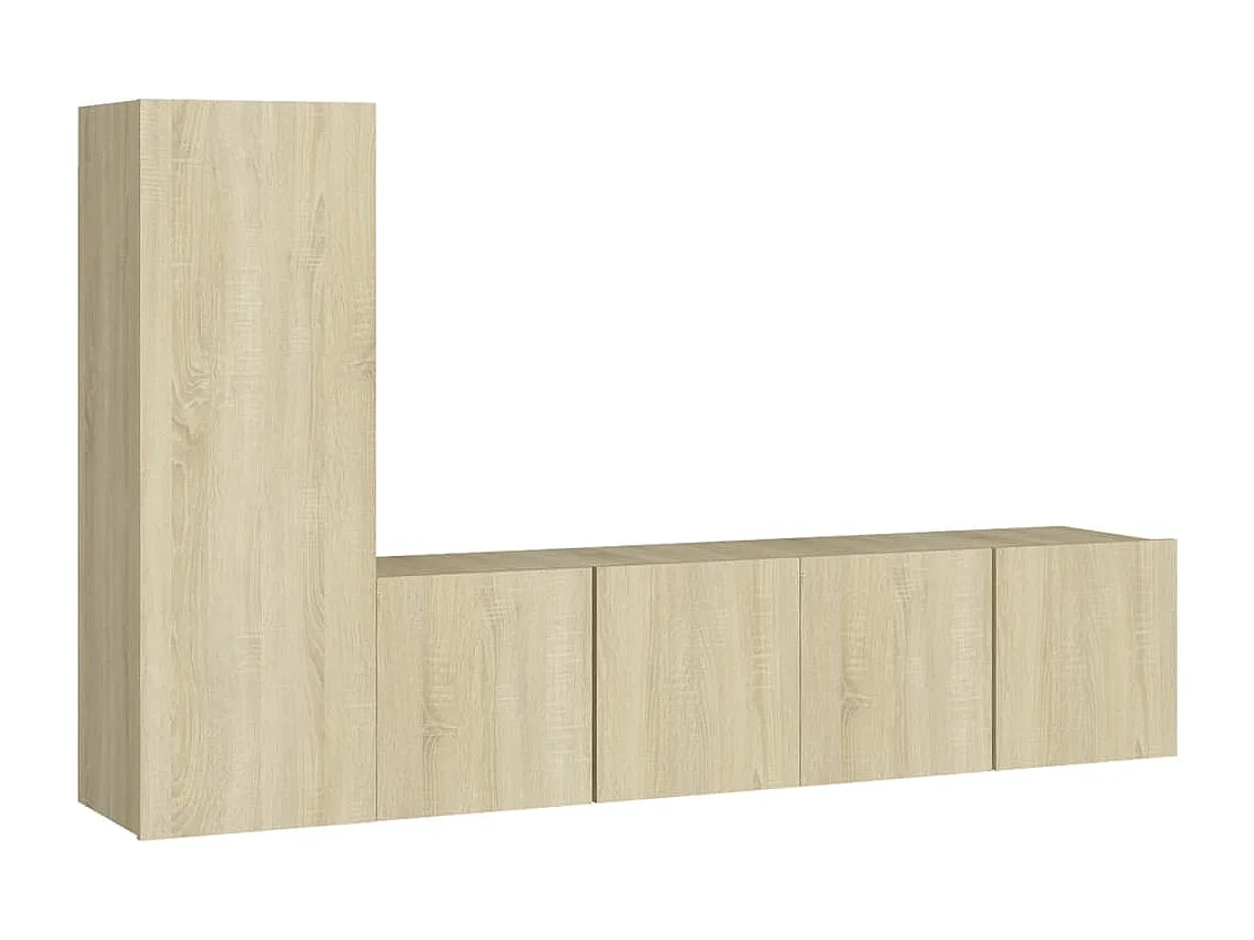 Set di mobili TV da 3 pezzi in legno ingegnerizzato Sonoma Oak