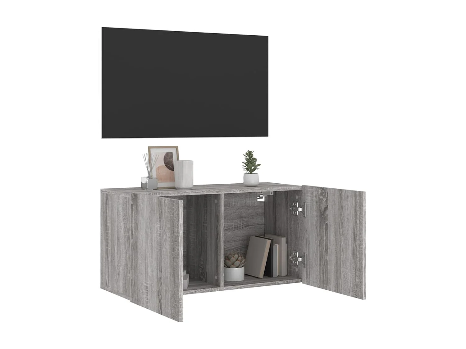 Meuble TV mural sonoma gris 80x30x41 cm