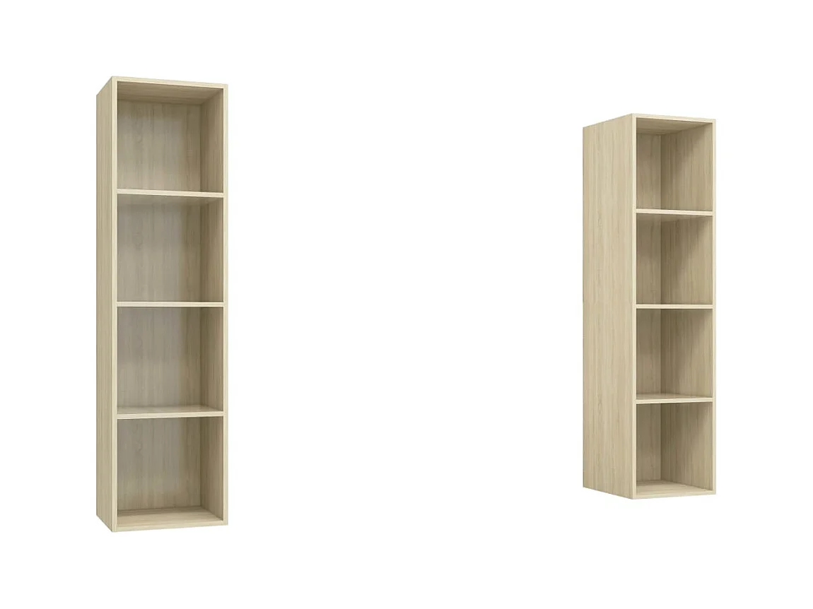 Mobili TV da parete in 2 pezzi Sonoma Oak Legno ingegnerizzato