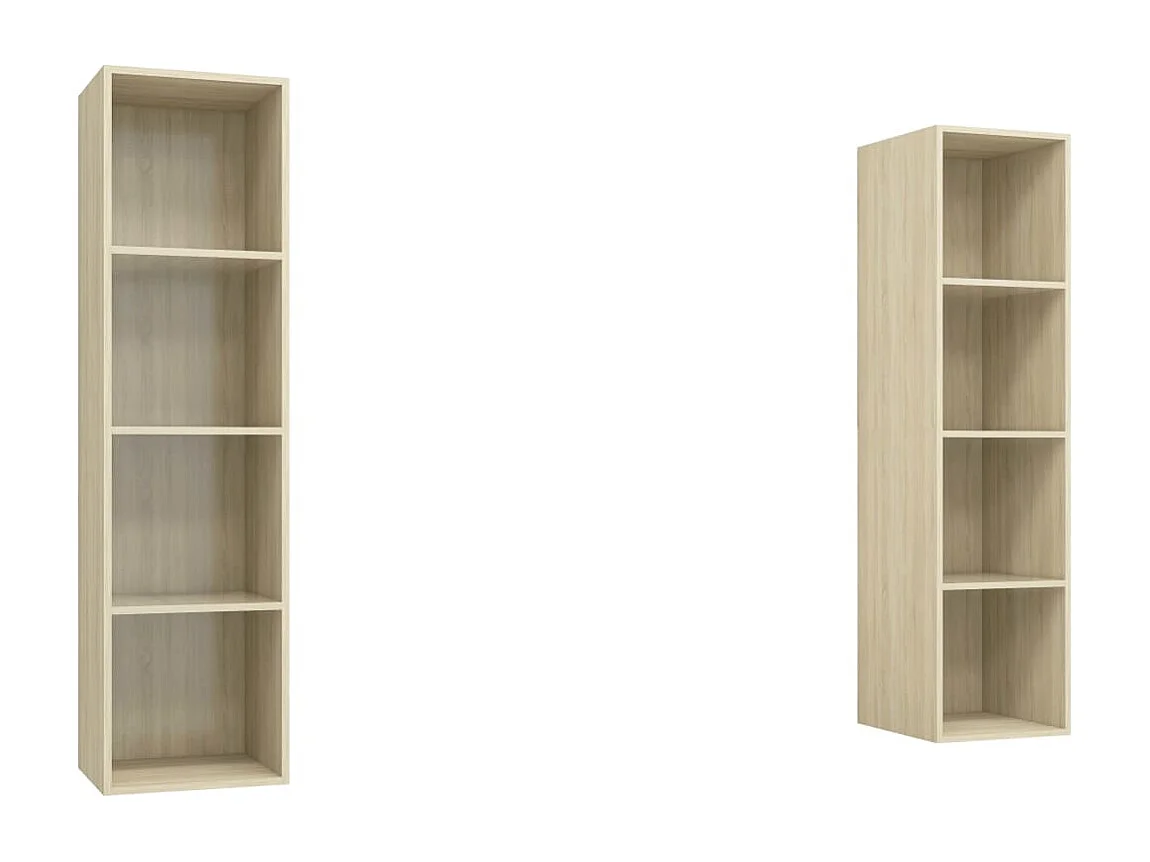 Meubles TV muraux 2 pcs Chêne sonoma Bois d'ingénierie